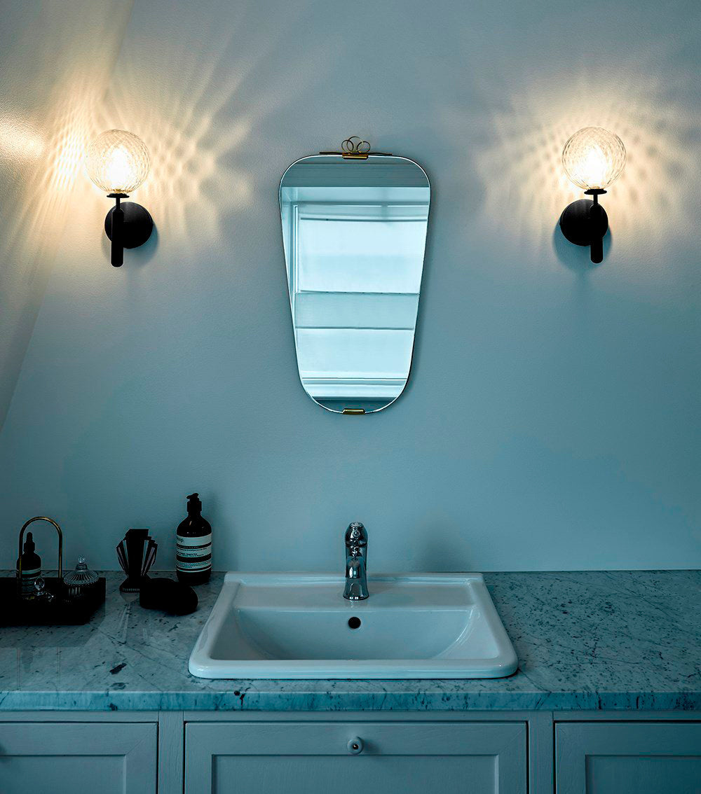 Scandinavian Brass Glass Wall Lamp | Minimalist Luxury Wall Light | E14 LED or Edison Bulb | 34cm Height Indoor Lighting