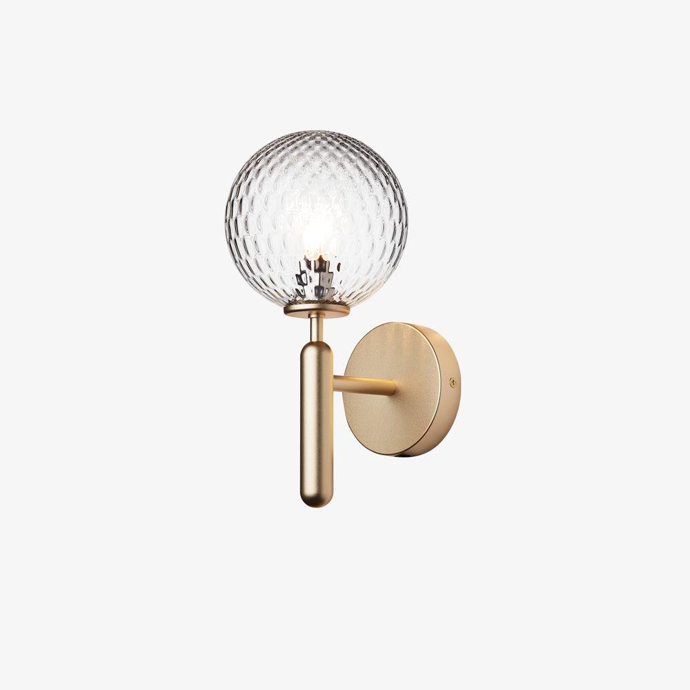 Scandinavian Brass Glass Wall Lamp | Minimalist Luxury Wall Light | E14 LED or Edison Bulb | 34cm Height Indoor Lighting