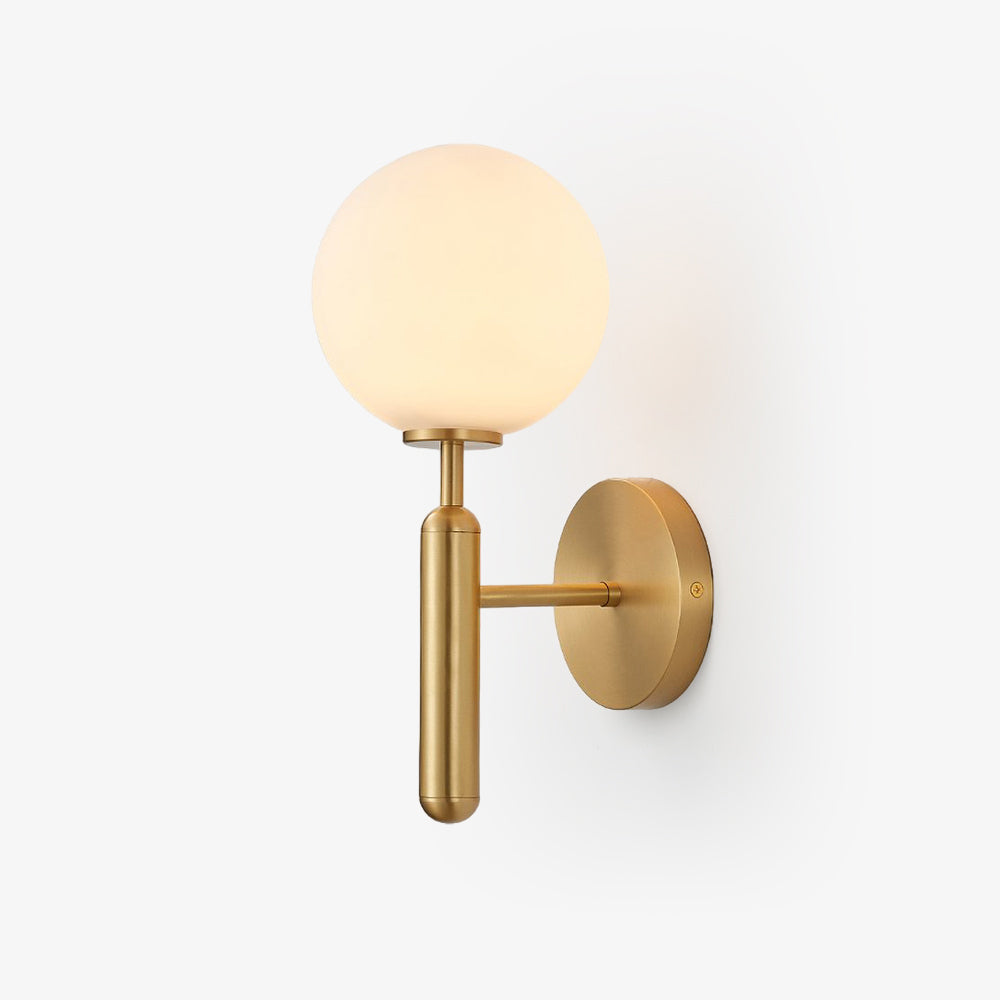 Scandinavian Brass Glass Wall Lamp | Minimalist Luxury Wall Light | E14 LED or Edison Bulb | 34cm Height Indoor Lighting