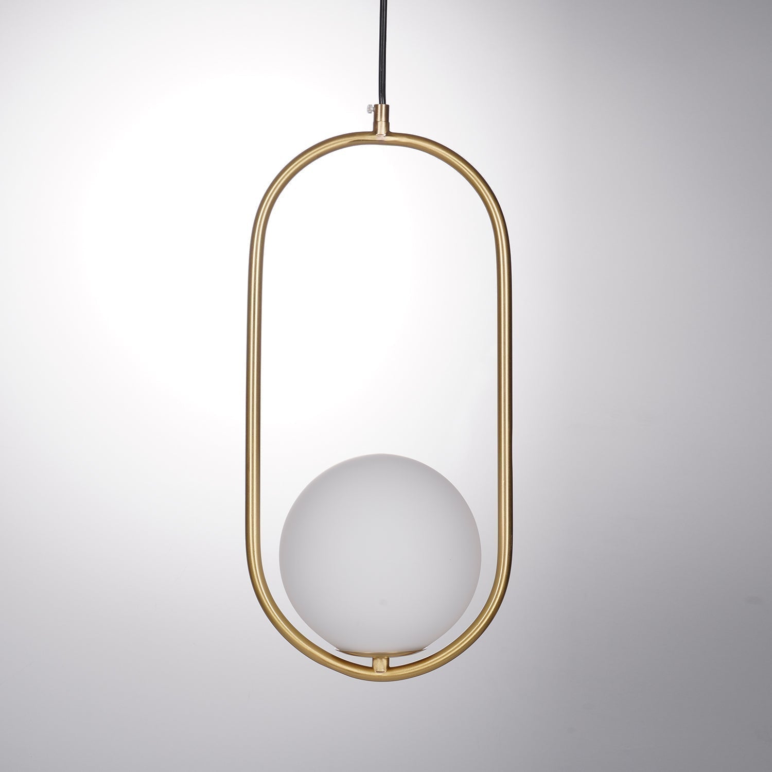 Mila Pendant Lamp Modern Glass Design | Elegant Hanging Ceiling Light | Metal Frame | E14 LED Edison Bulb | Oval & Round Sizes