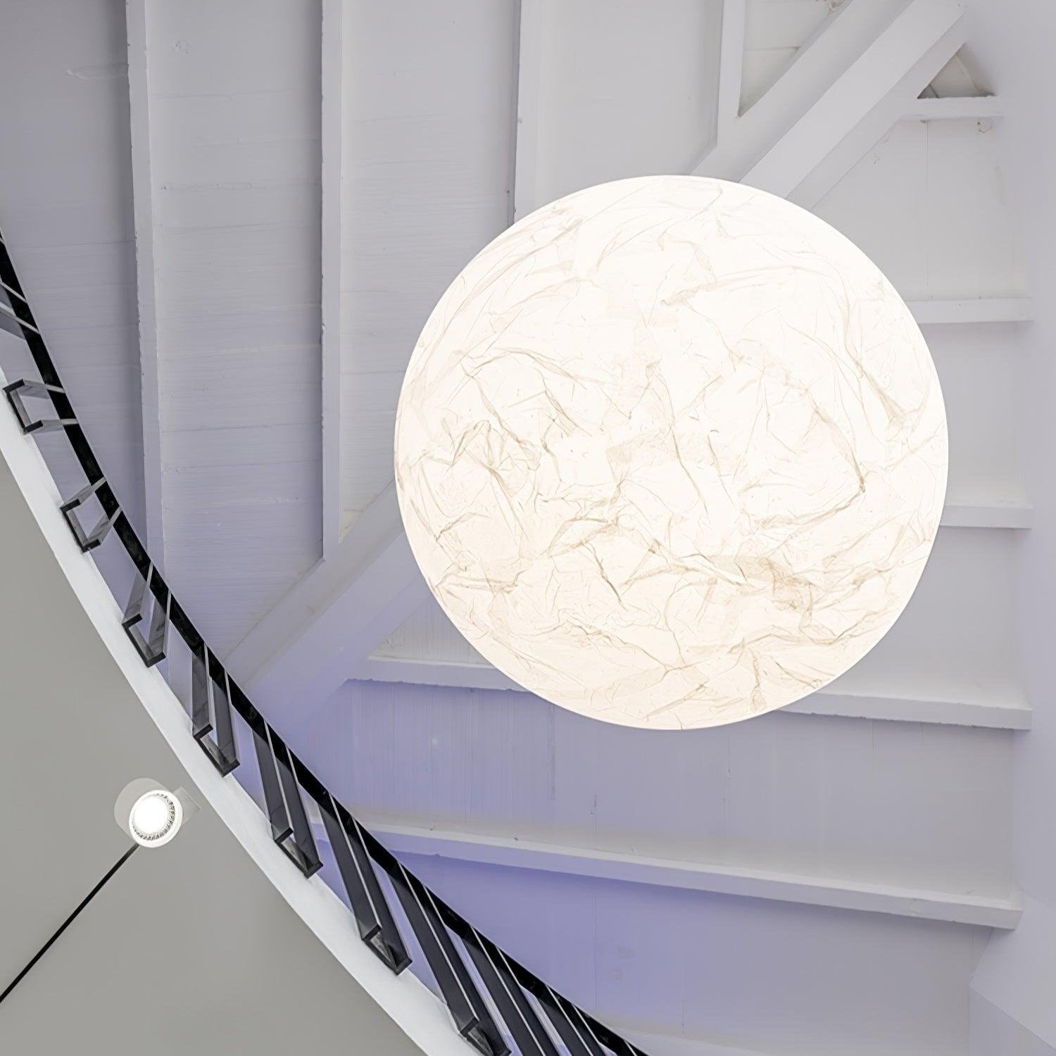 Moon Silk Pendant Lamp E26/E27 | Modern Silk & Acrylic Hanging Light | Adjustable Ceiling Fixture for Bedroom & Dining Room