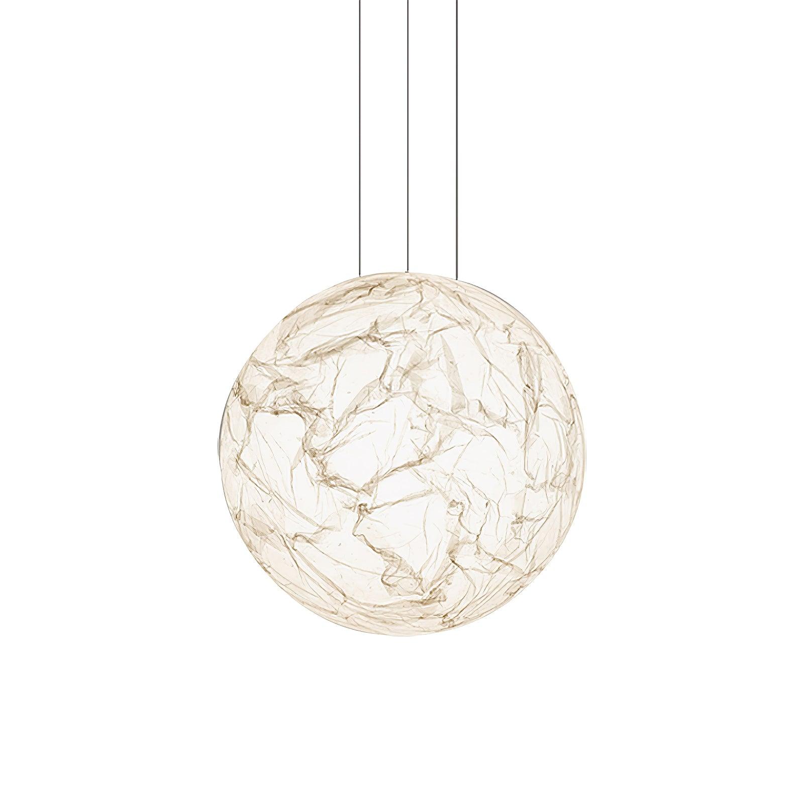Moon Silk Pendant Lamp E26/E27 | Modern Silk & Acrylic Hanging Light | Adjustable Ceiling Fixture for Bedroom & Dining Room