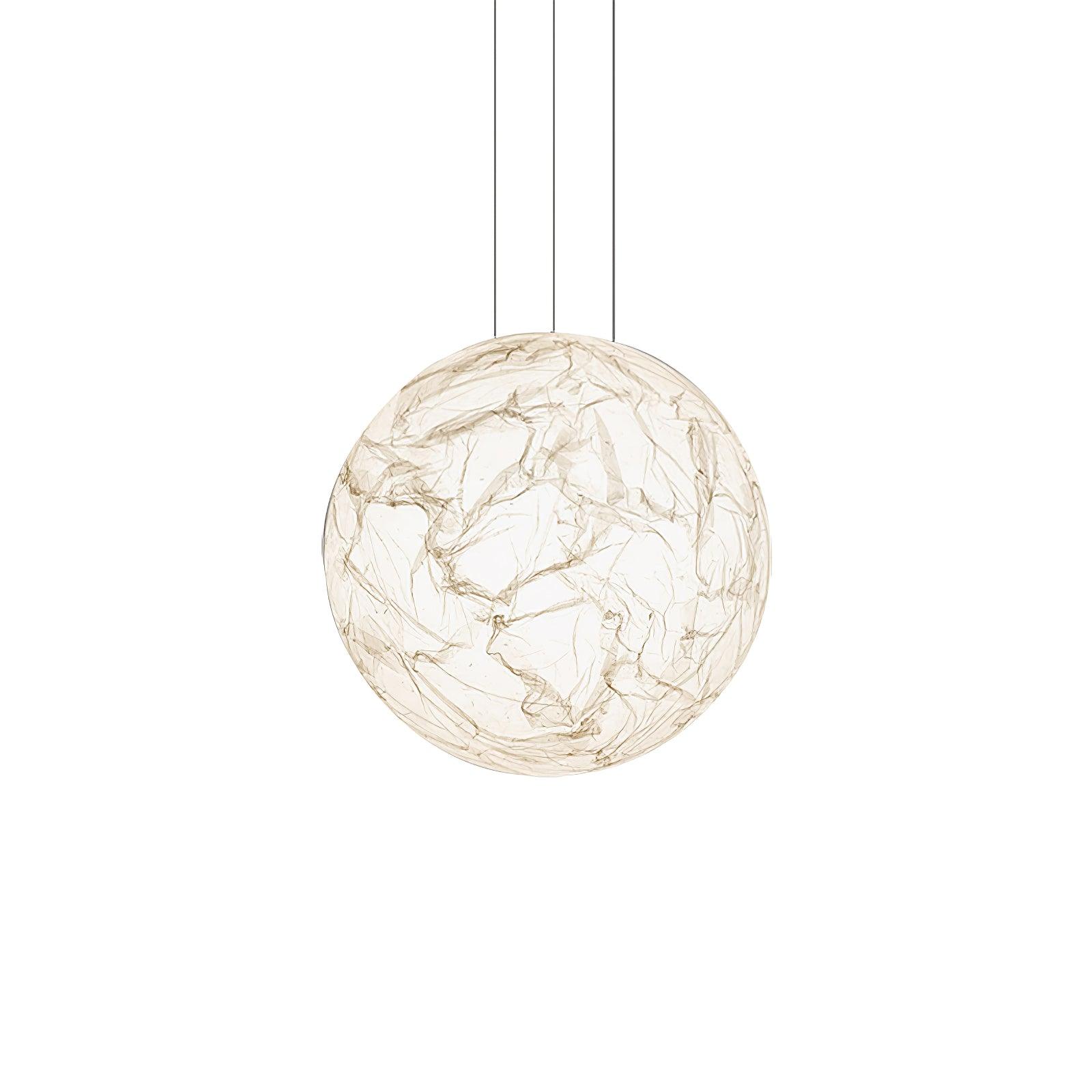 Moon Silk Pendant Lamp E26/E27 | Modern Silk & Acrylic Hanging Light | Adjustable Ceiling Fixture for Bedroom & Dining Room