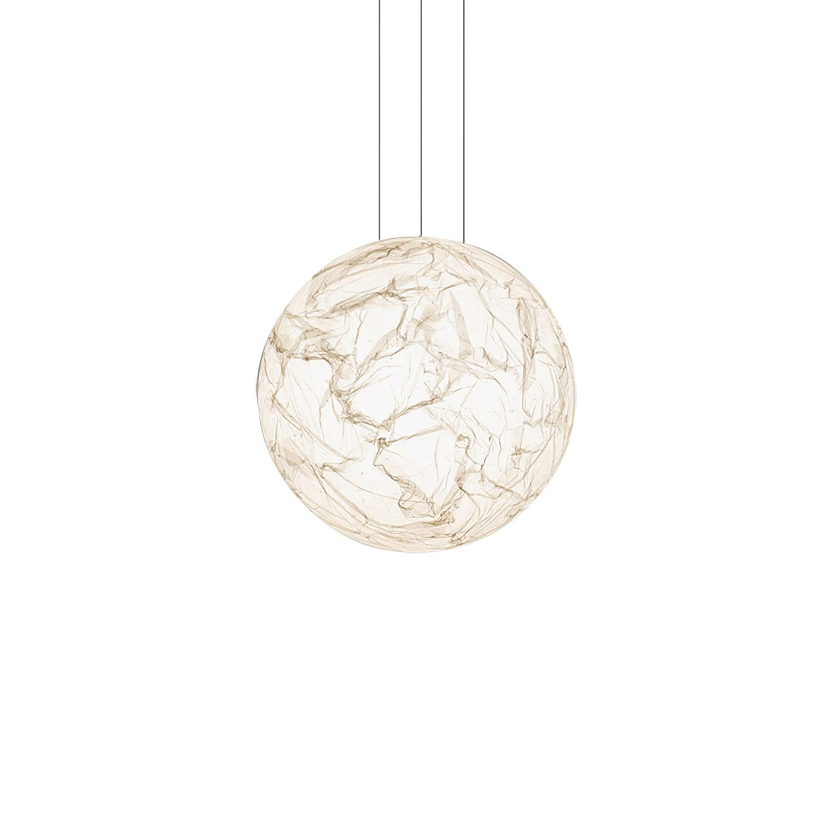 Moon Silk Pendant Lamp E26/E27 | Modern Silk & Acrylic Hanging Light | Adjustable Ceiling Fixture for Bedroom & Dining Room