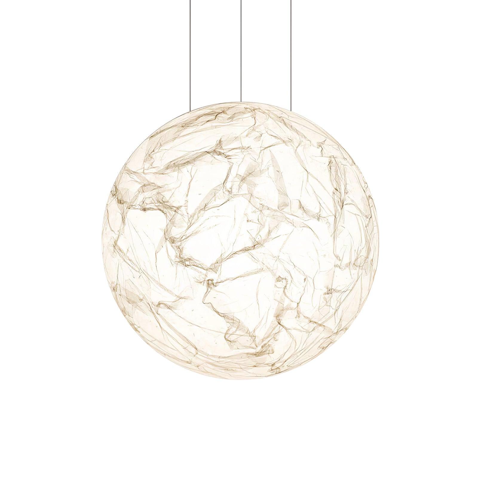 Moon Silk Pendant Lamp E26/E27 | Modern Silk & Acrylic Hanging Light | Adjustable Ceiling Fixture for Bedroom & Dining Room