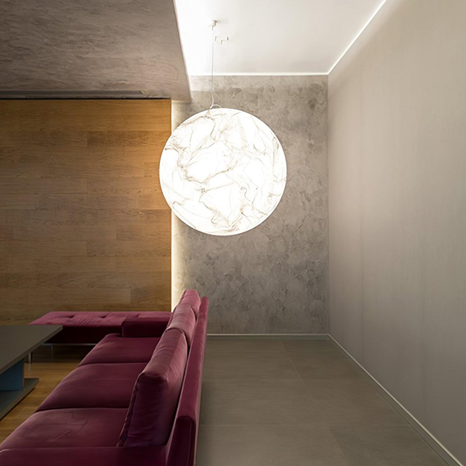 Moon Silk Pendant Lamp E26/E27 | Modern Silk & Acrylic Hanging Light | Adjustable Ceiling Fixture for Bedroom & Dining Room