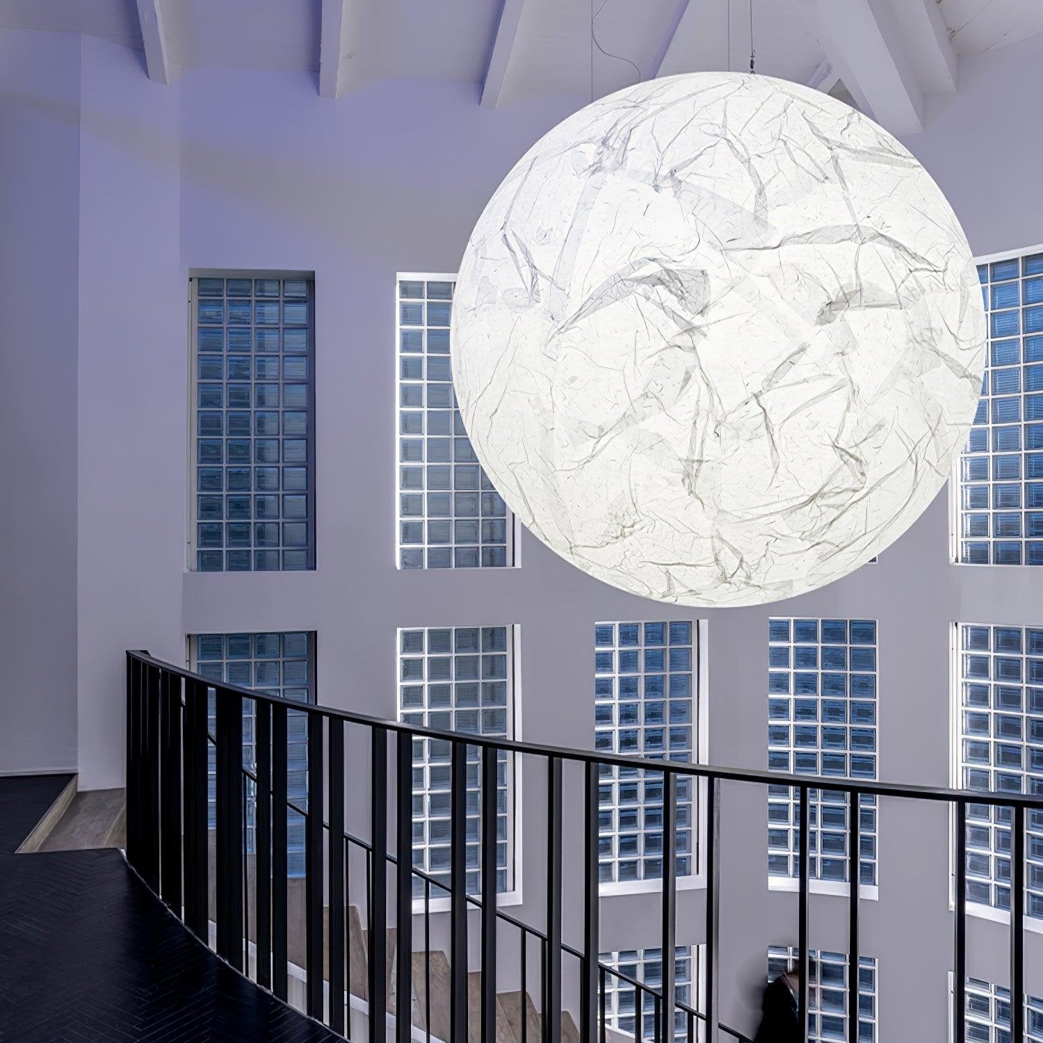 Moon Silk Pendant Lamp E26/E27 | Modern Silk & Acrylic Hanging Light | Adjustable Ceiling Fixture for Bedroom & Dining Room
