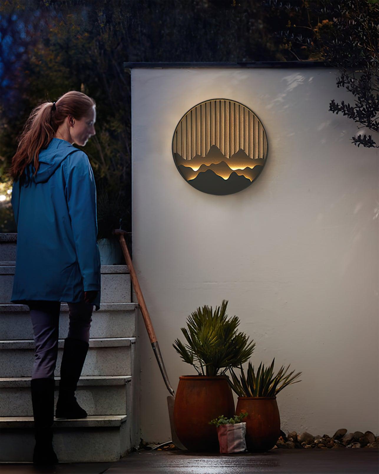 Mountain Outdoor Wall Lamp Waterproof LED Wall Light | Modern Landscape Design | IP65 Stainless Steel | Warm Neutral Cool Light Options