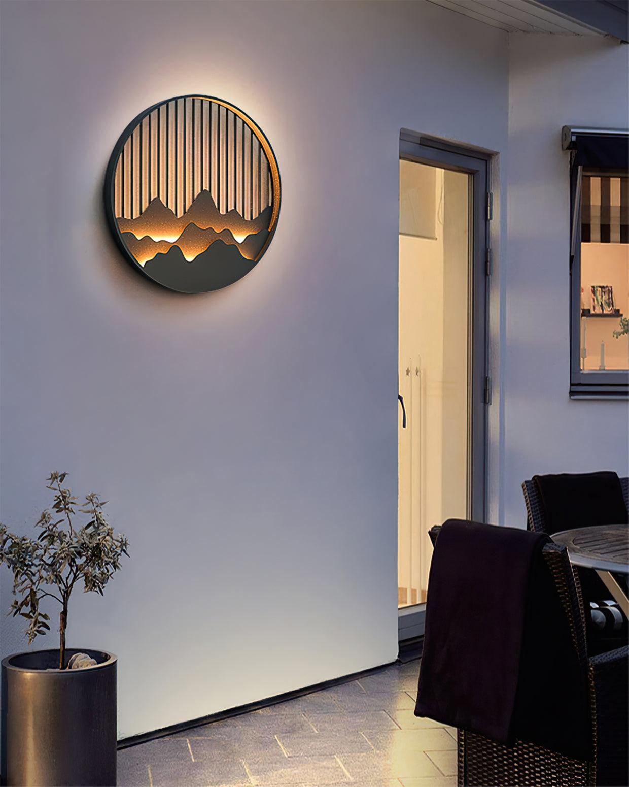Mountain Outdoor Wall Lamp Waterproof LED Wall Light | Modern Landscape Design | IP65 Stainless Steel | Warm Neutral Cool Light Options