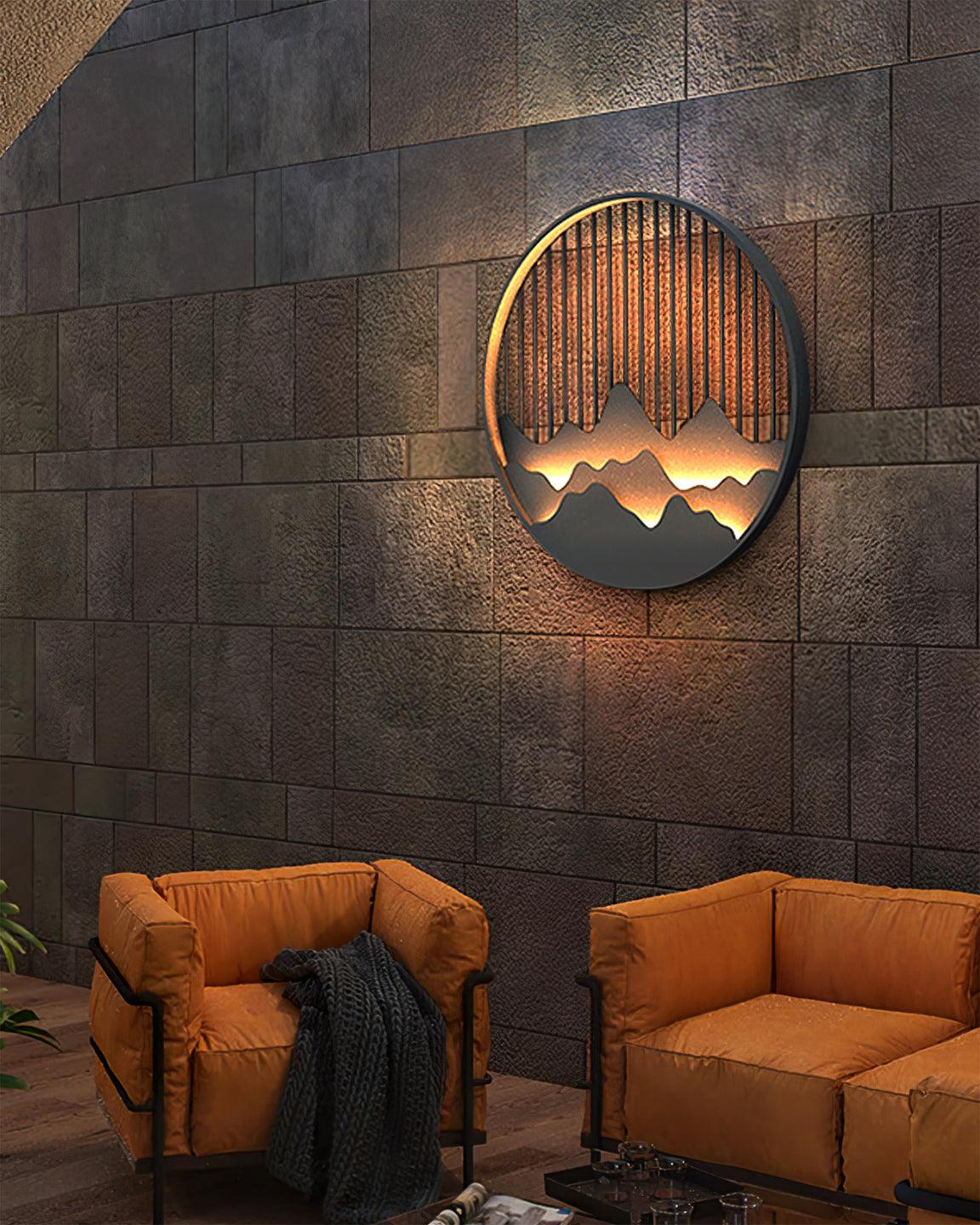 Mountain Outdoor Wall Lamp Waterproof LED Wall Light | Modern Landscape Design | IP65 Stainless Steel | Warm Neutral Cool Light Options