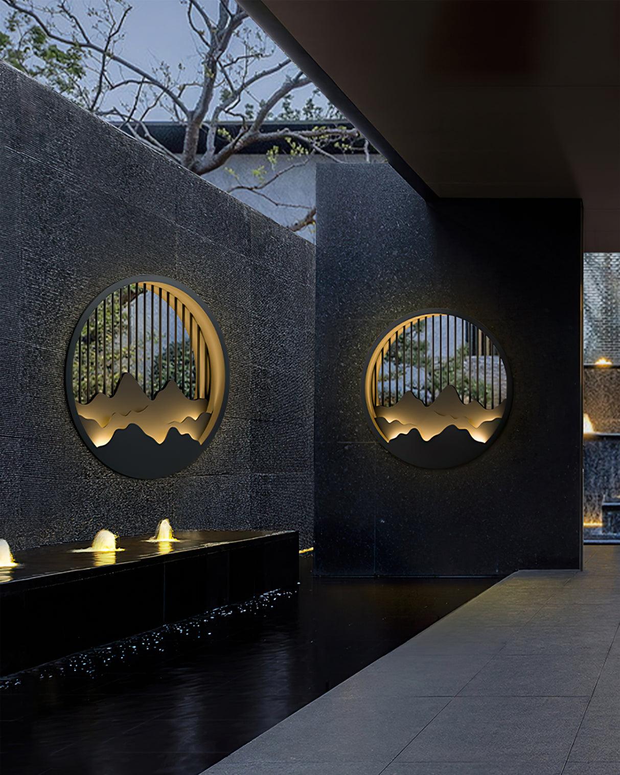 Mountain Outdoor Wall Lamp Waterproof LED Wall Light | Modern Landscape Design | IP65 Stainless Steel | Warm Neutral Cool Light Options
