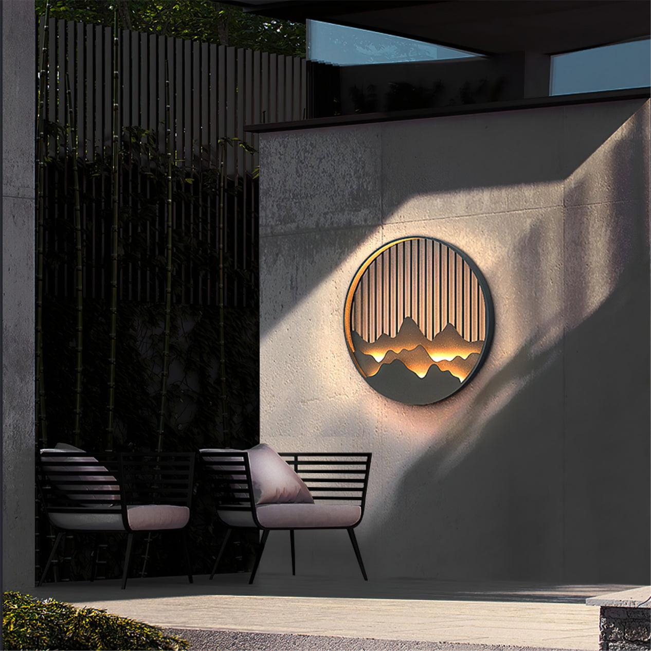 Mountain Outdoor Wall Lamp Waterproof LED Wall Light | Modern Landscape Design | IP65 Stainless Steel | Warm Neutral Cool Light Options