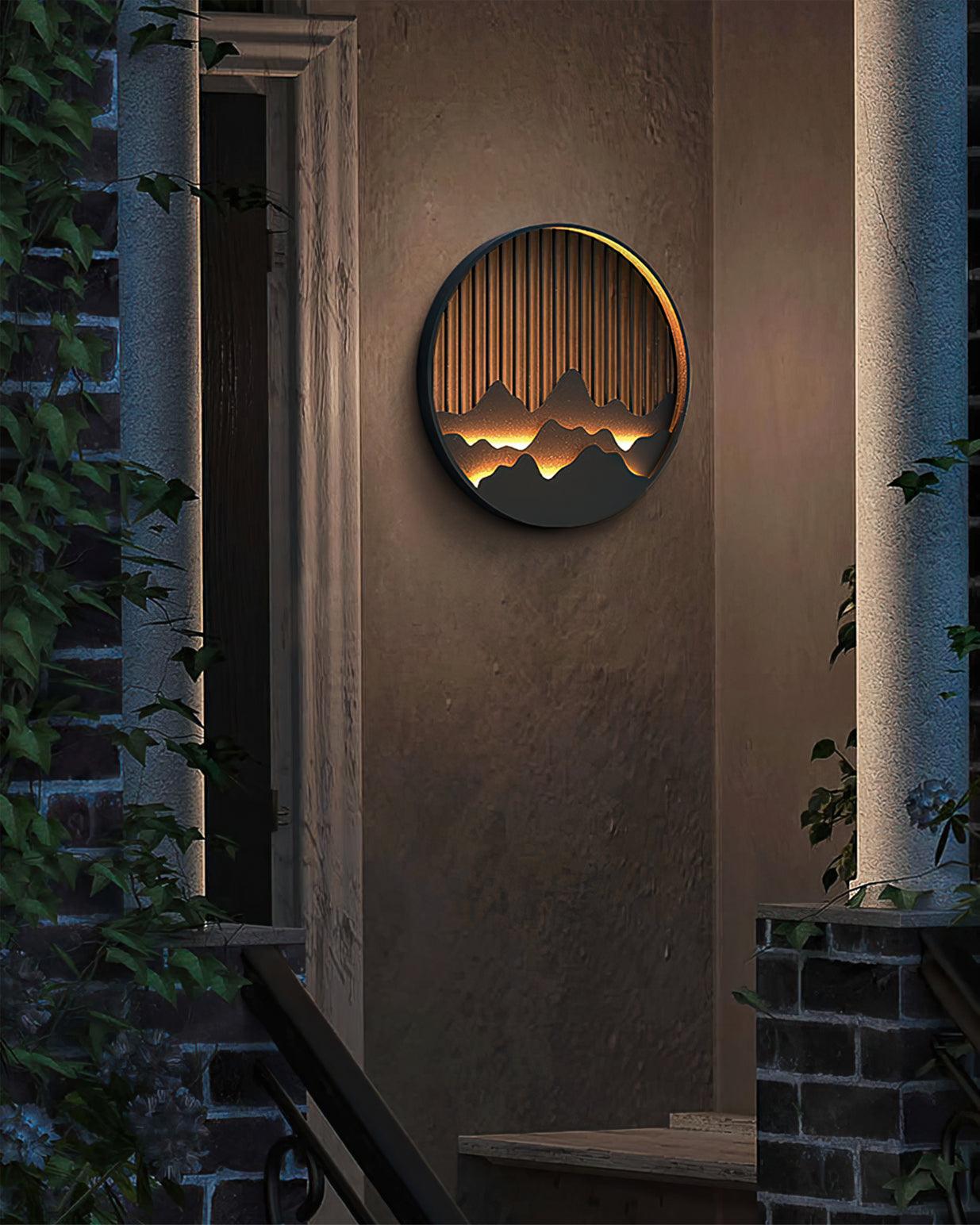 Mountain Outdoor Wall Lamp Waterproof LED Wall Light | Modern Landscape Design | IP65 Stainless Steel | Warm Neutral Cool Light Options