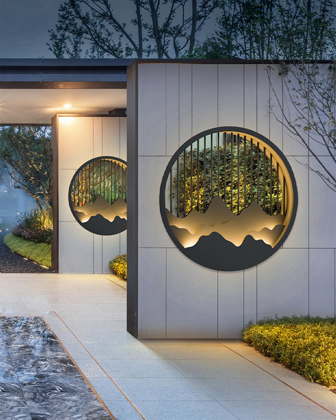 Mountain Outdoor Wall Lamp Waterproof LED Wall Light | Modern Landscape Design | IP65 Stainless Steel | Warm Neutral Cool Light Options