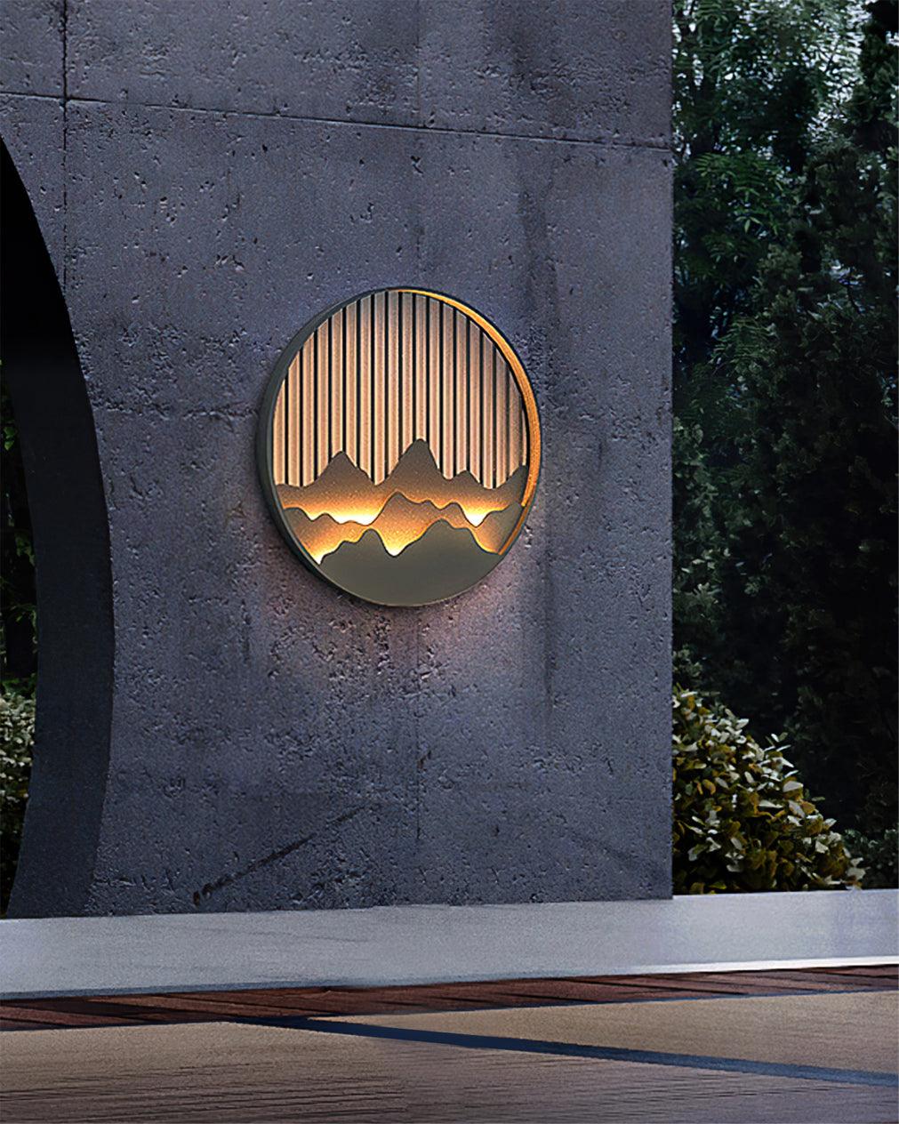 Mountain Outdoor Wall Lamp Waterproof LED Wall Light | Modern Landscape Design | IP65 Stainless Steel | Warm Neutral Cool Light Options