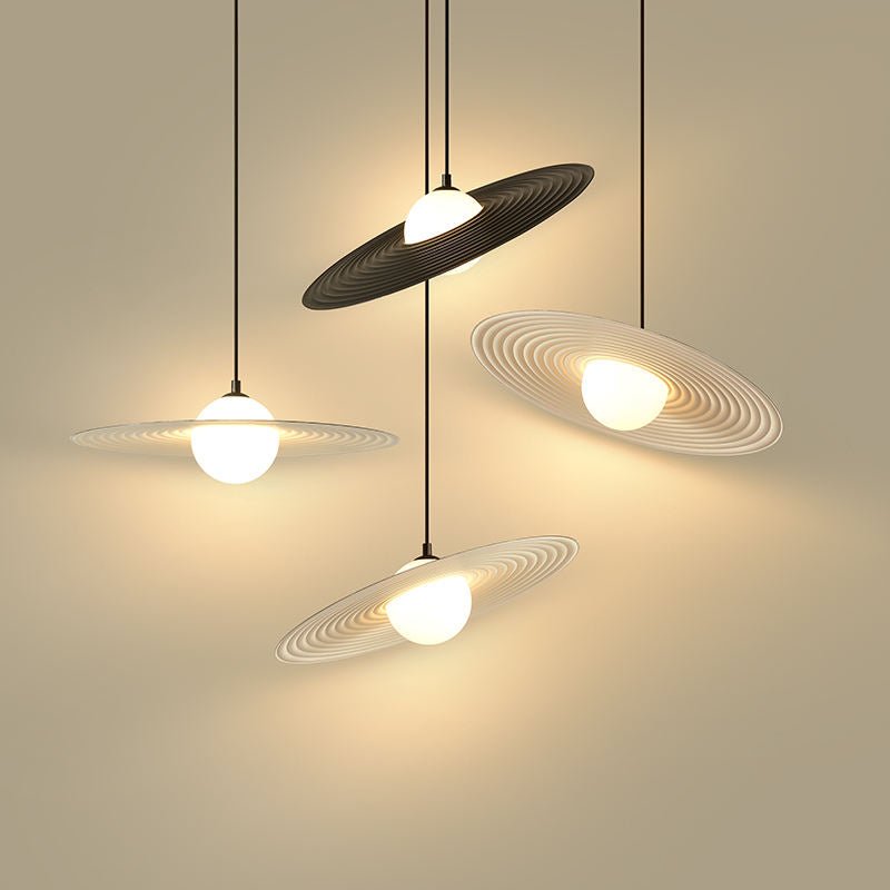 Postmodern Pendant Lamp Flying Saucer Ceiling Light | Minimalist PE Shade Design | G9 Lighting | Bedroom Dining Interior Fixture