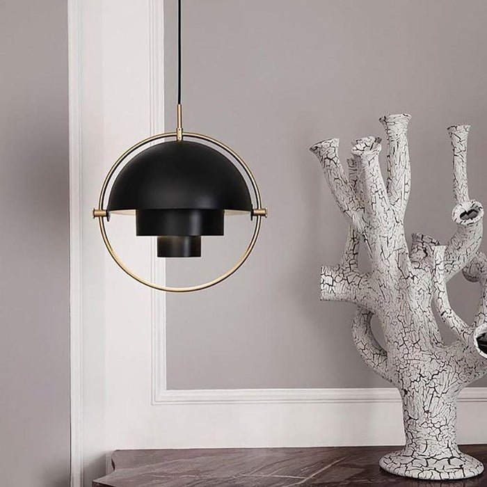 Danish Style Pendant Lamp Scandinavian Layered Shade Ceiling Light | Metal Design E26 E27 | Indoor Dining Living Room Lighting