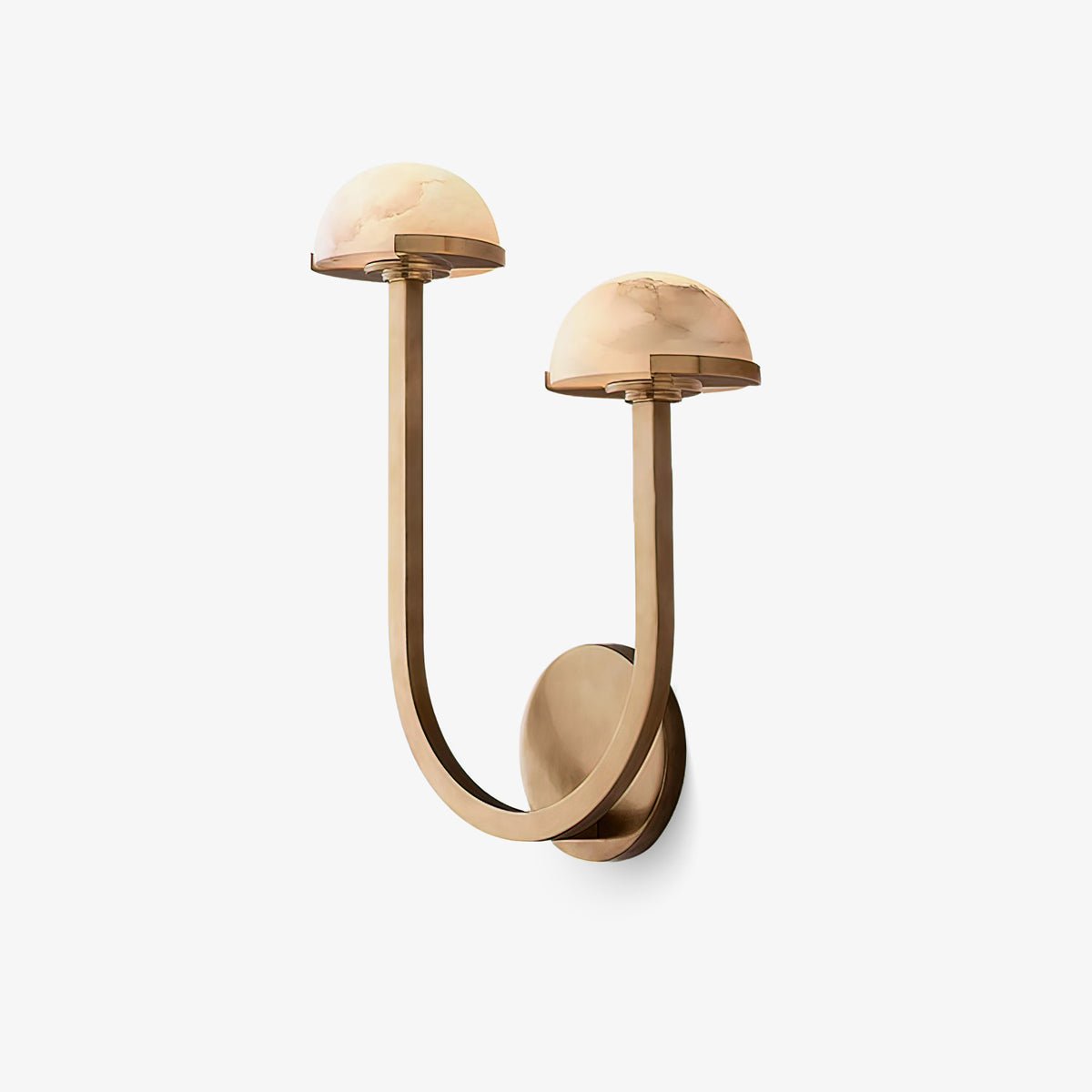Mushroom Alabaster Wall Lamp Modern Organic Wall Light | Brass Natural Stone Design | Warm LED Lighting | Decorative Indoor Fixture