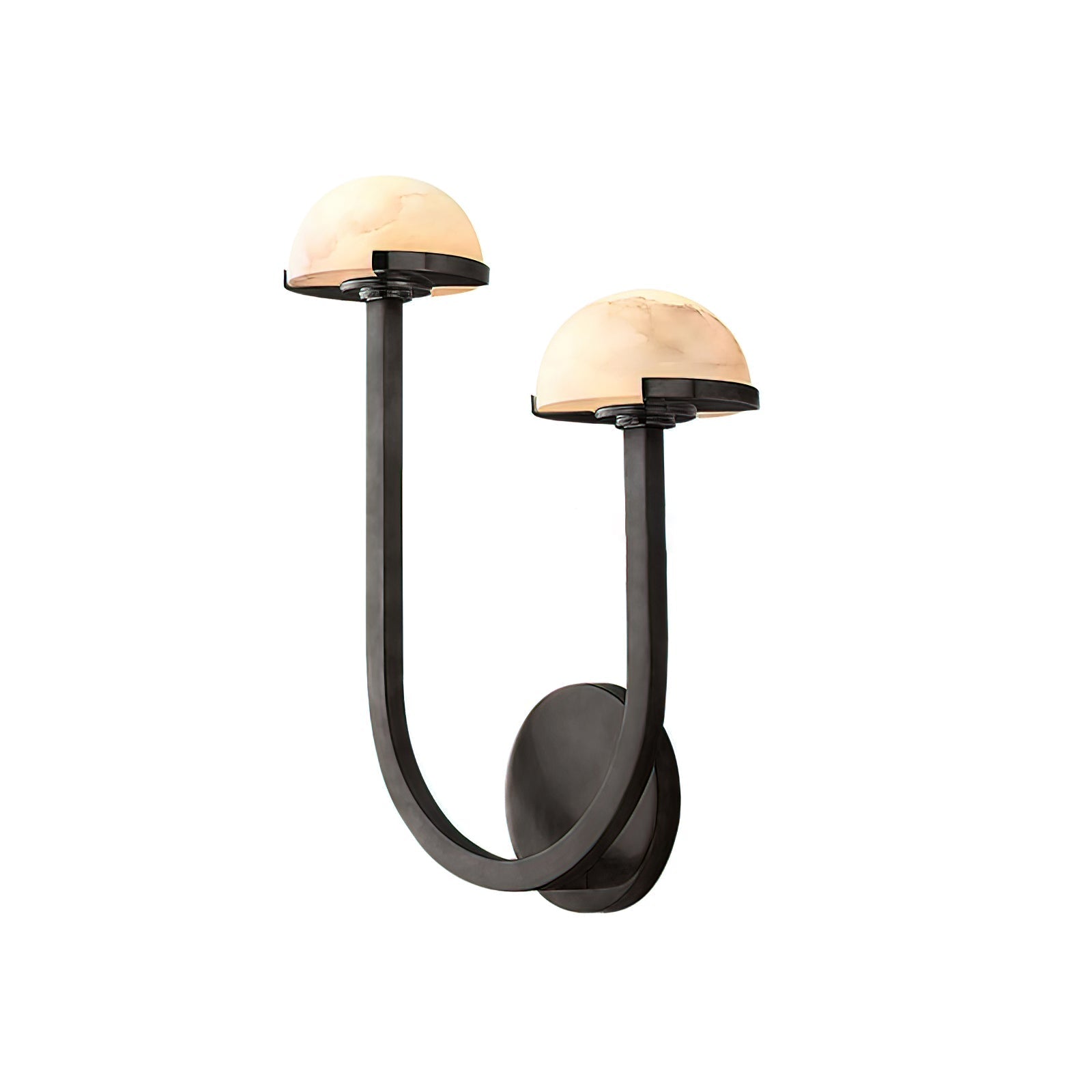 Mushroom Alabaster Wall Lamp Modern Organic Wall Light | Brass Natural Stone Design | Warm LED Lighting | Decorative Indoor Fixture