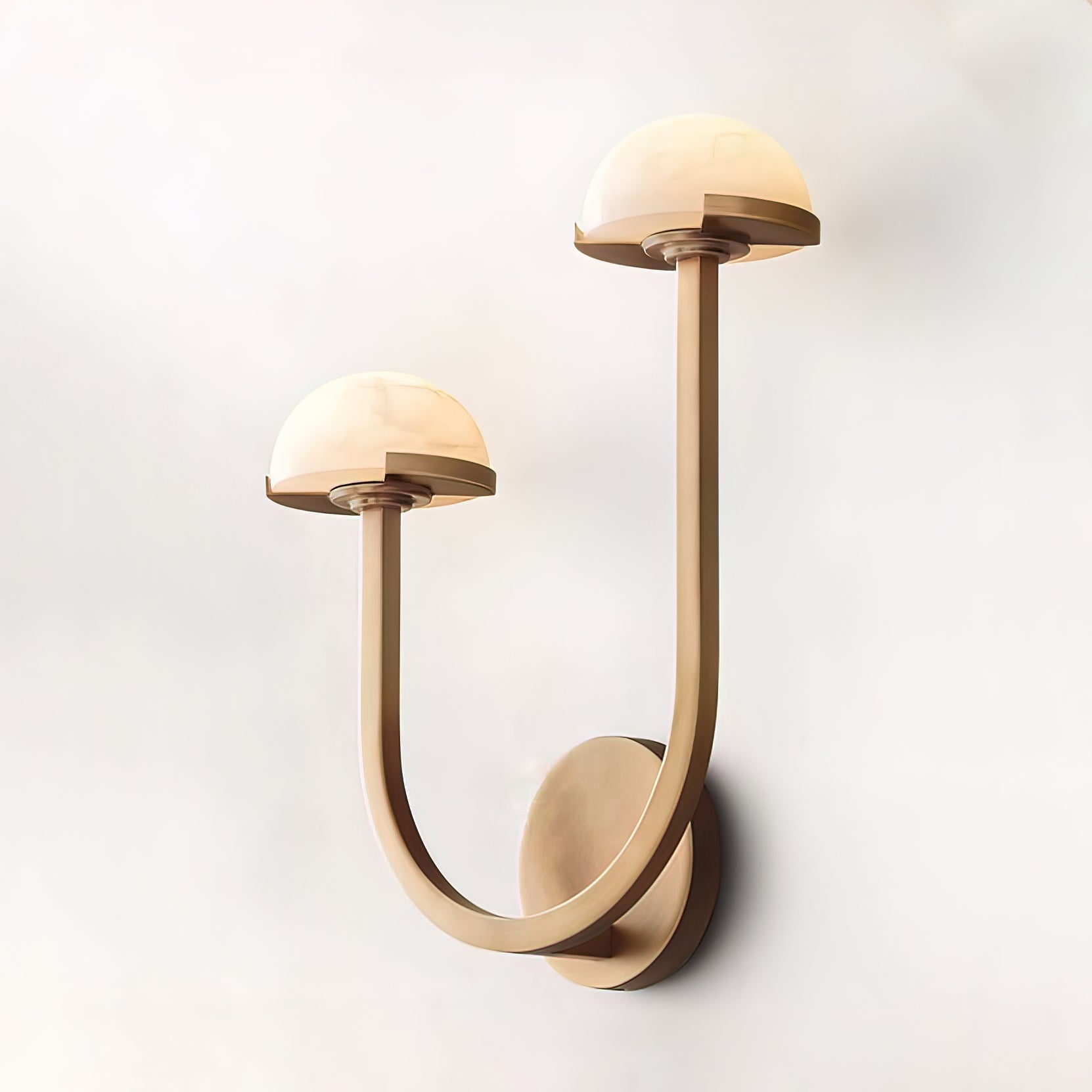 Mushroom Alabaster Wall Lamp Modern Organic Wall Light | Brass Natural Stone Design | Warm LED Lighting | Decorative Indoor Fixture