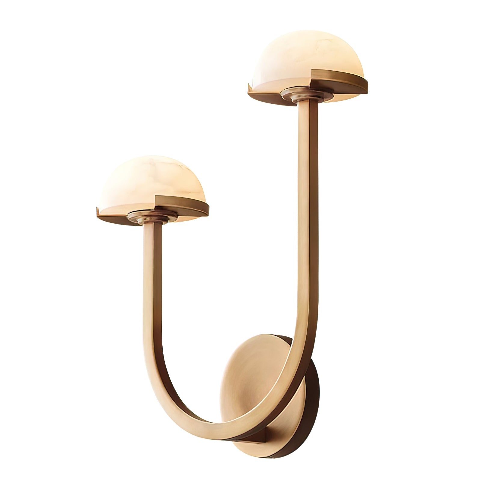 Mushroom Alabaster Wall Lamp Modern Organic Wall Light | Brass Natural Stone Design | Warm LED Lighting | Decorative Indoor Fixture