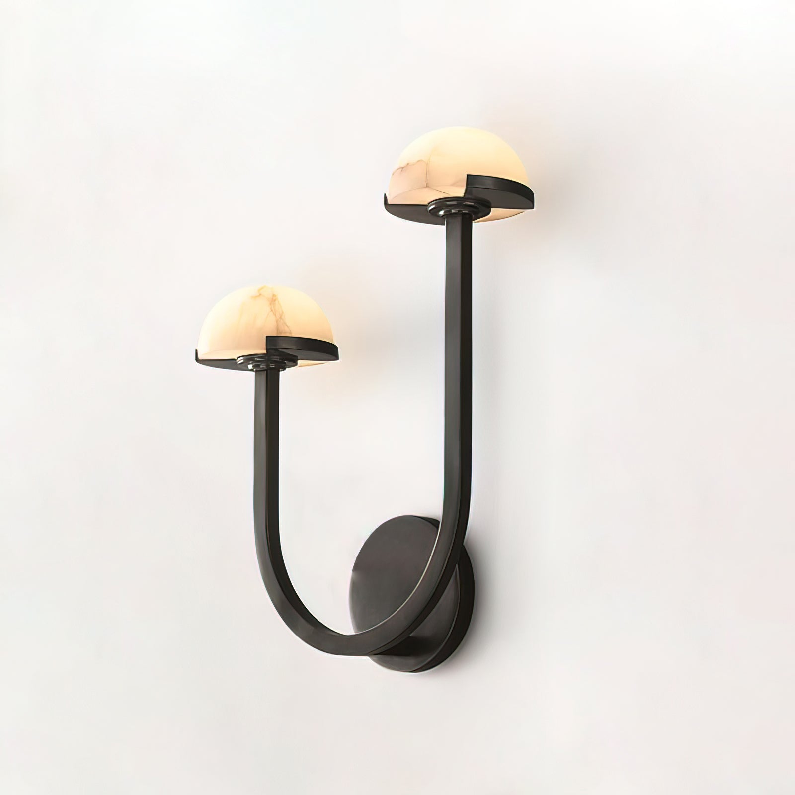 Mushroom Alabaster Wall Lamp Modern Organic Wall Light | Brass Natural Stone Design | Warm LED Lighting | Decorative Indoor Fixture