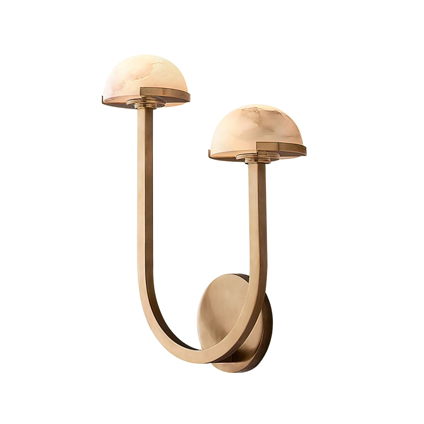 Mushroom Alabaster Wall Lamp Modern Organic Wall Light | Brass Natural Stone Design | Warm LED Lighting | Decorative Indoor Fixture