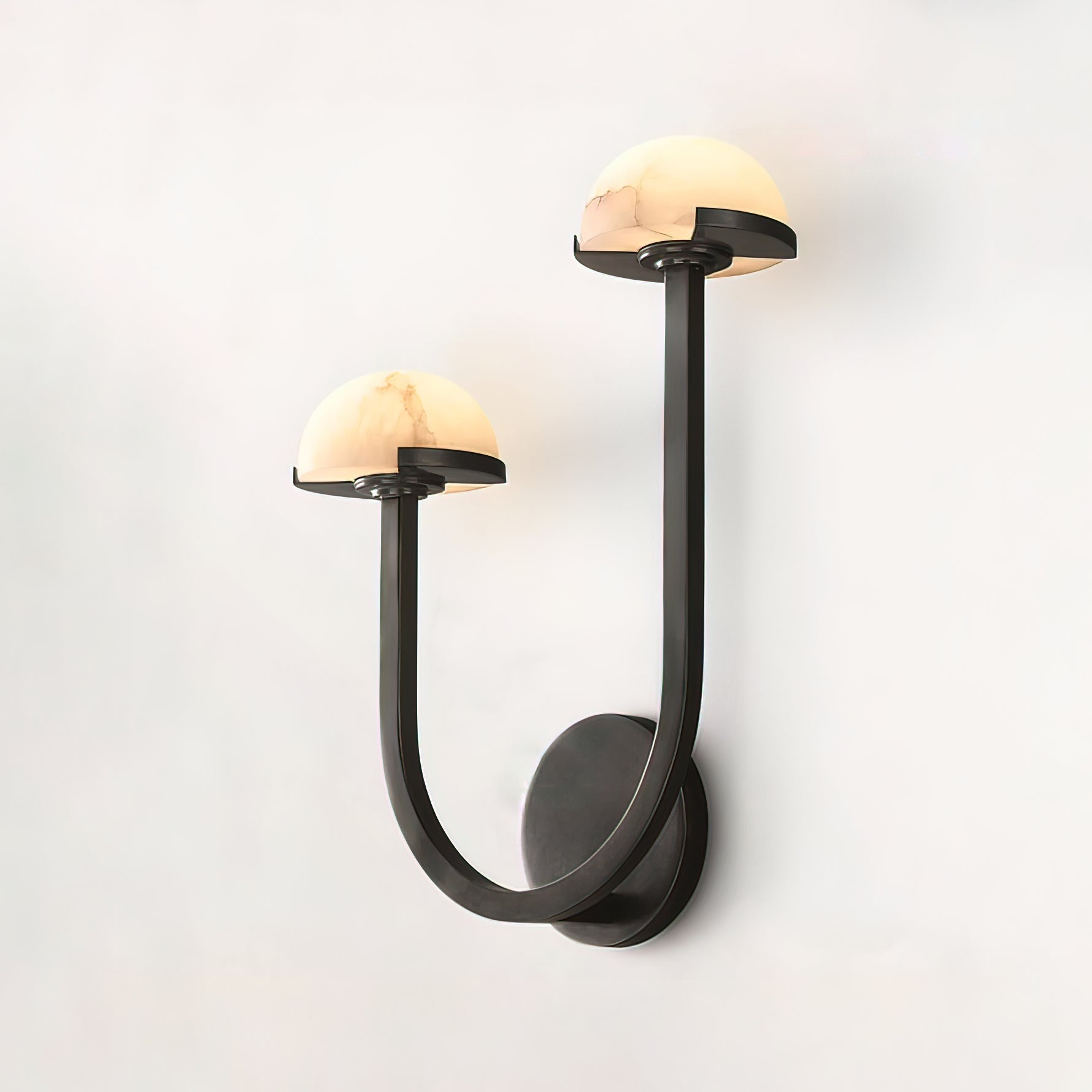 Mushroom Alabaster Wall Lamp Modern Organic Wall Light | Brass Natural Stone Design | Warm LED Lighting | Decorative Indoor Fixture