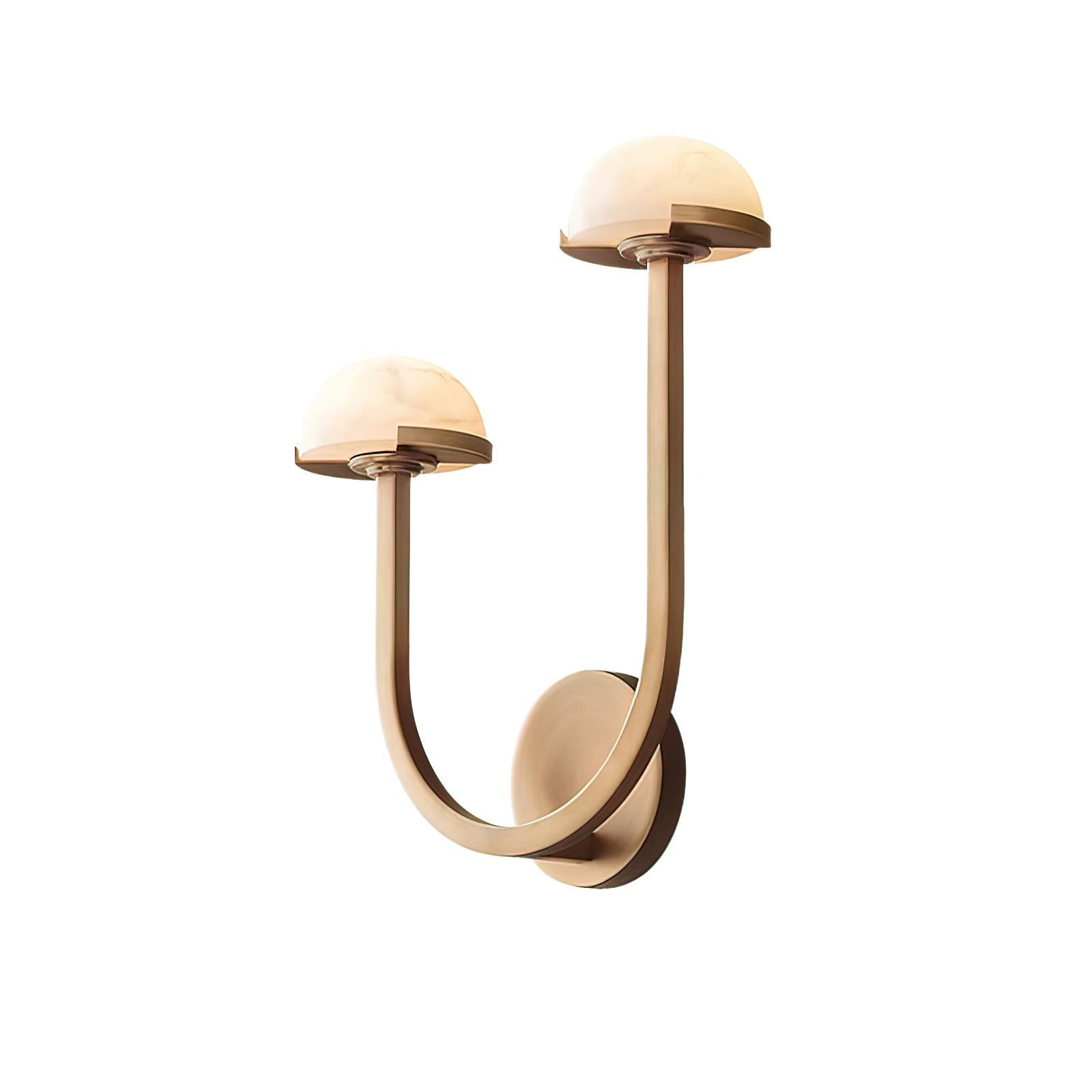 Mushroom Alabaster Wall Lamp Modern Organic Wall Light | Brass Natural Stone Design | Warm LED Lighting | Decorative Indoor Fixture
