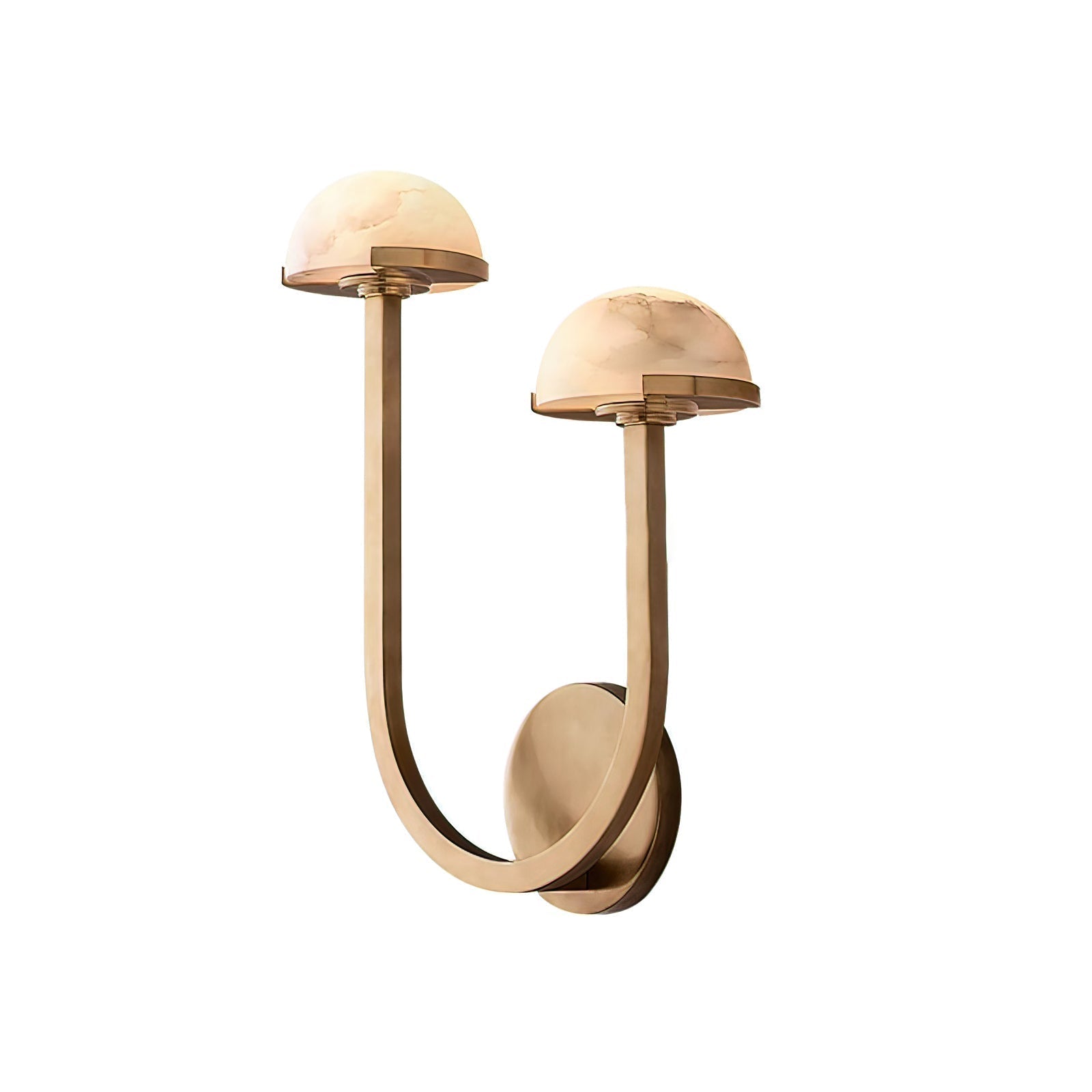 Mushroom Alabaster Wall Lamp Modern Organic Wall Light | Brass Natural Stone Design | Warm LED Lighting | Decorative Indoor Fixture
