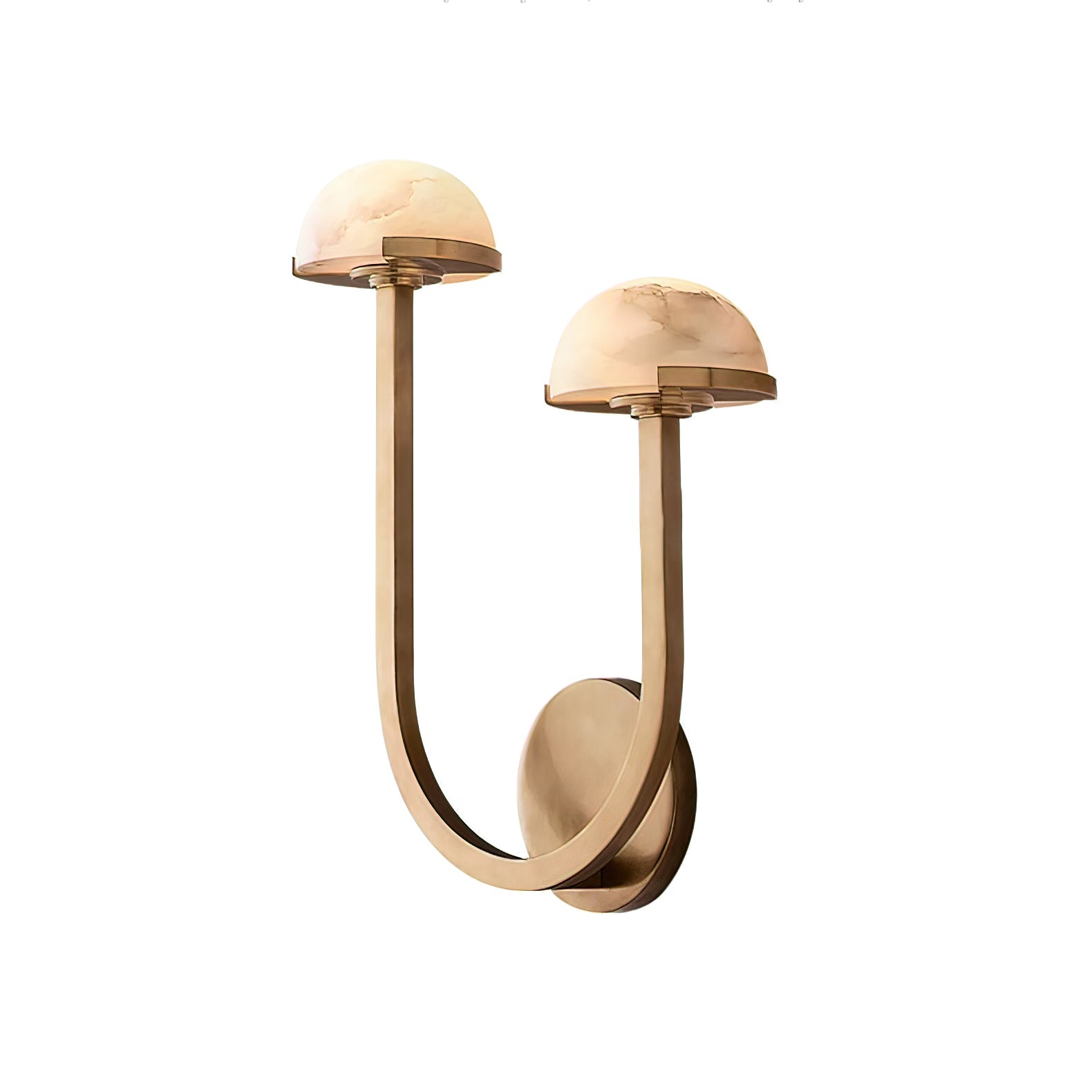 Mushroom Alabaster Wall Lamp Modern Organic Wall Light | Brass Natural Stone Design | Warm LED Lighting | Decorative Indoor Fixture
