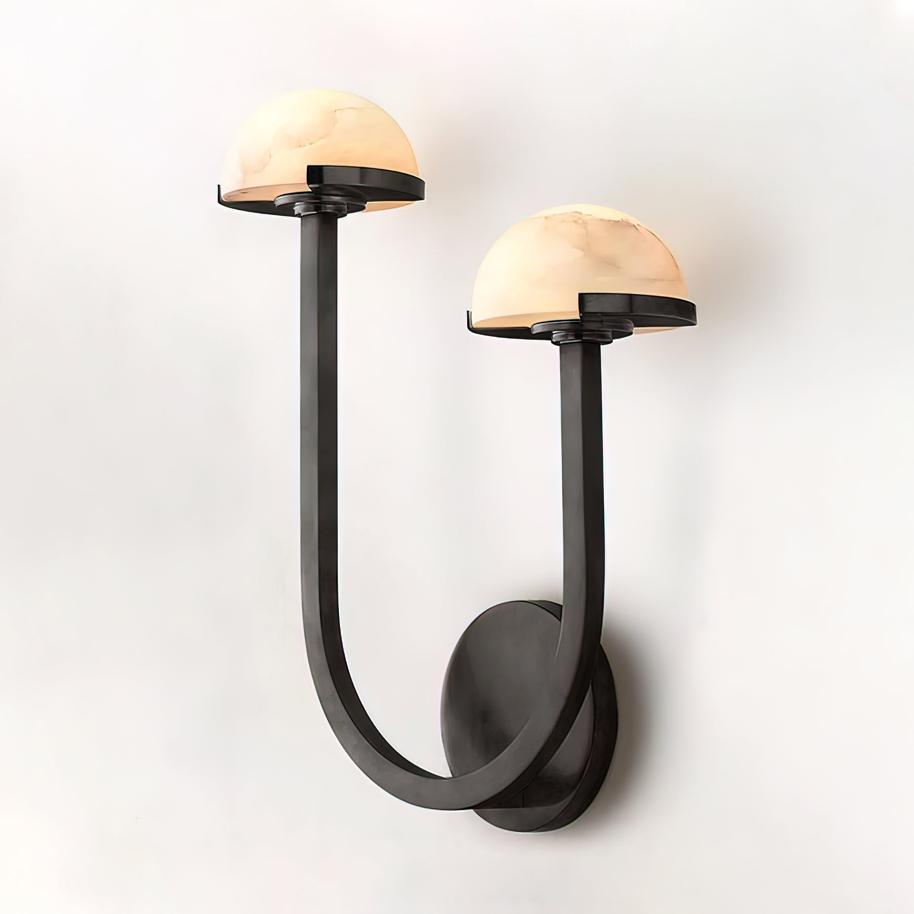 Mushroom Alabaster Wall Lamp Modern Organic Wall Light | Brass Natural Stone Design | Warm LED Lighting | Decorative Indoor Fixture