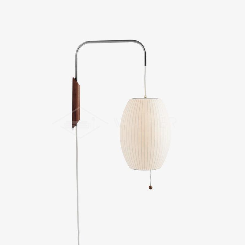 Nelson Wall Sconce | Mid-Century Modern Wall Light | Walnut & Metal Fixture | E26/E27 Ambient Indoor Lighting