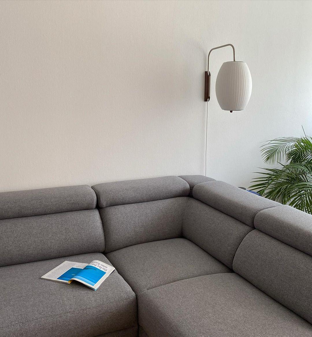 Nelson Wall Sconce | Mid-Century Modern Wall Light | Walnut & Metal Fixture | E26/E27 Ambient Indoor Lighting