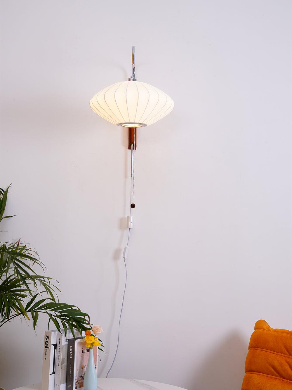 Nelson Wall Sconce | Mid-Century Modern Wall Light | Walnut & Metal Fixture | E26/E27 Ambient Indoor Lighting