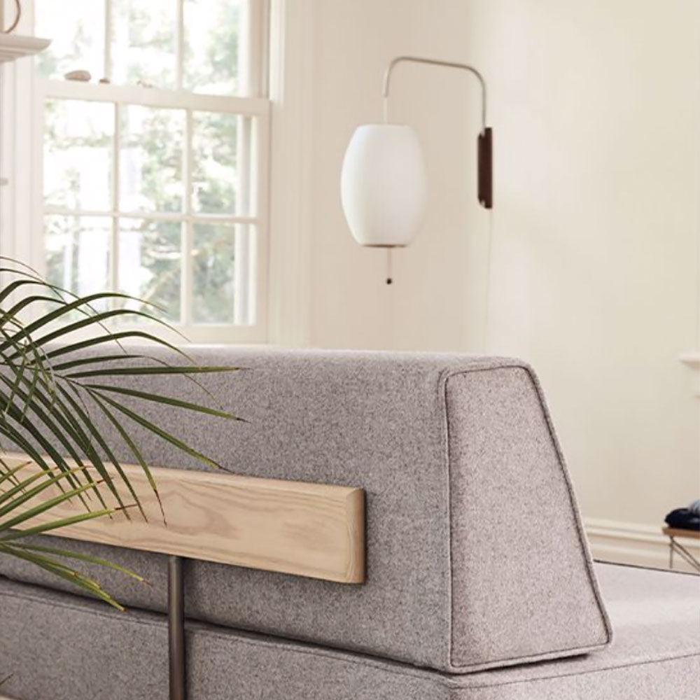 Nelson Wall Sconce | Mid-Century Modern Wall Light | Walnut & Metal Fixture | E26/E27 Ambient Indoor Lighting