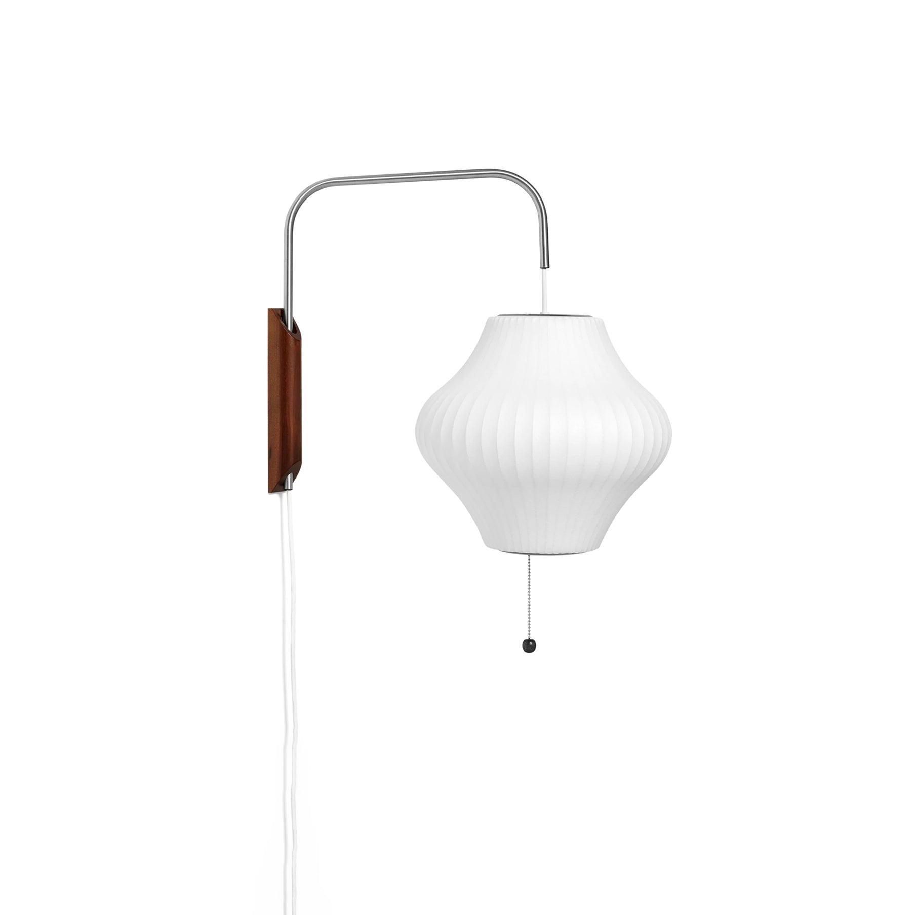 Nelson Wall Sconce | Mid-Century Modern Wall Light | Walnut & Metal Fixture | E26/E27 Ambient Indoor Lighting