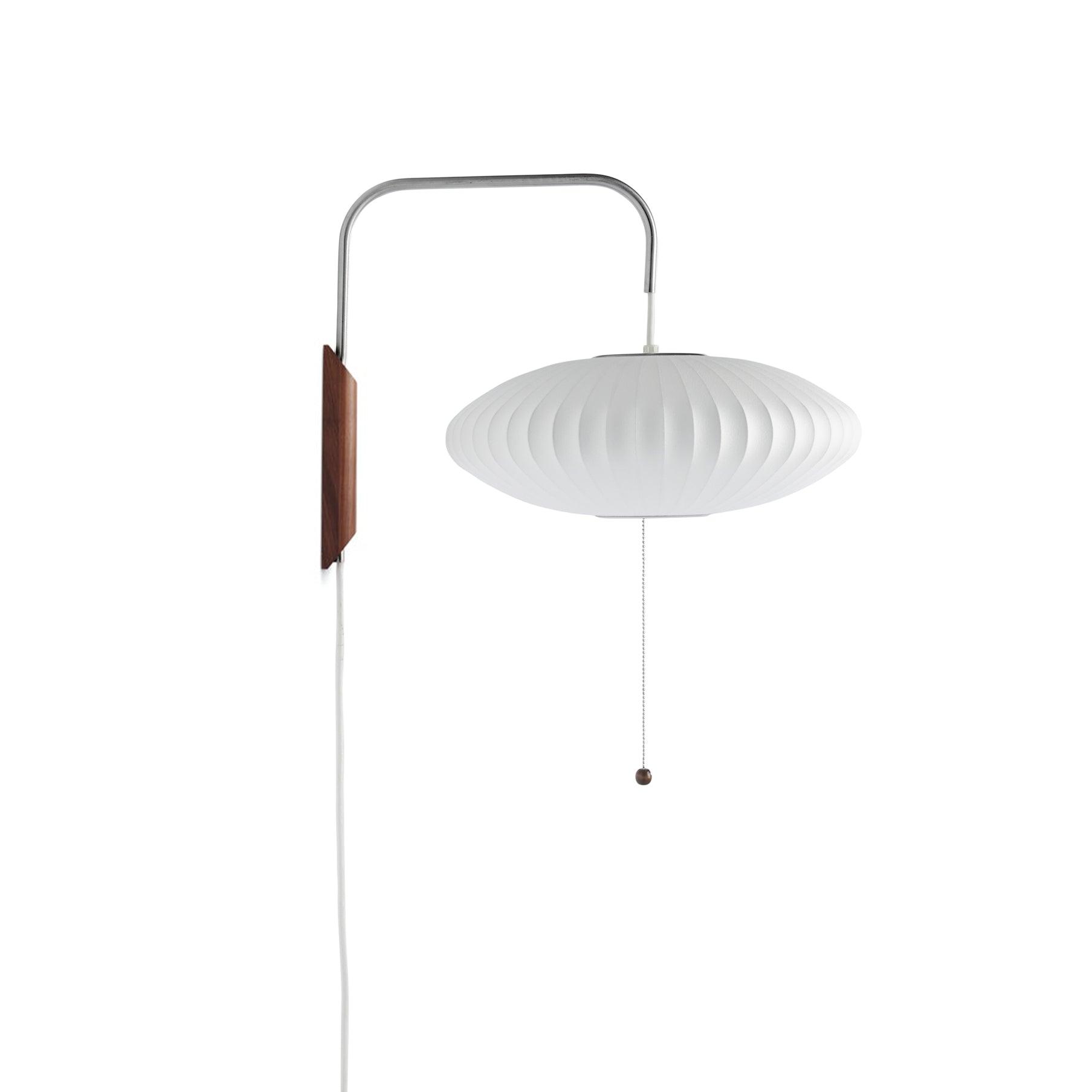 Nelson Wall Sconce | Mid-Century Modern Wall Light | Walnut & Metal Fixture | E26/E27 Ambient Indoor Lighting