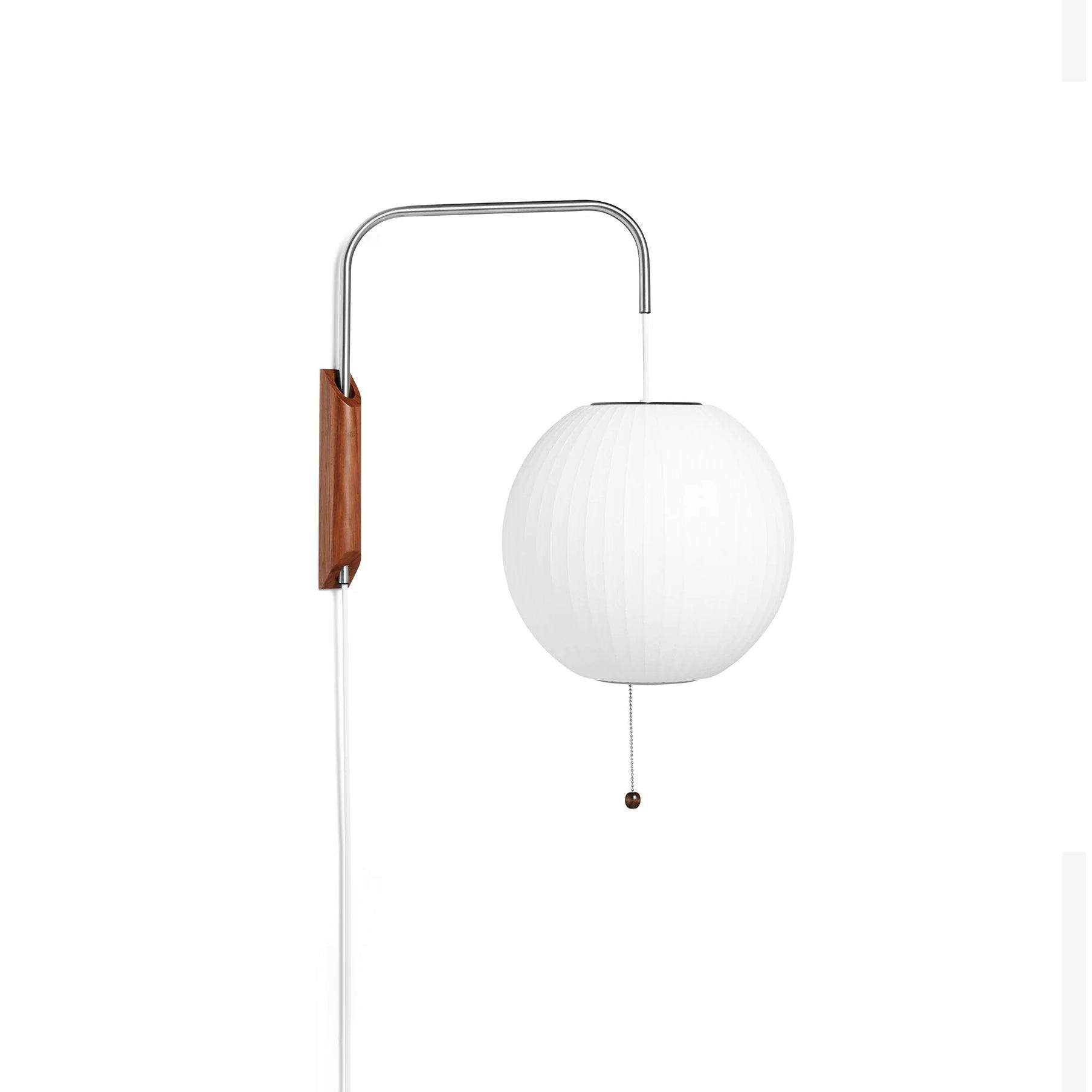 Nelson Wall Sconce | Mid-Century Modern Wall Light | Walnut & Metal Fixture | E26/E27 Ambient Indoor Lighting