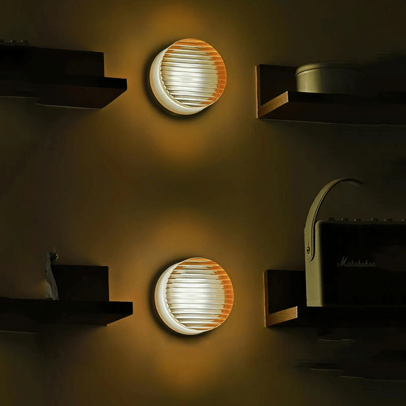 Modern Round LED Wall Lamp Indoor & Outdoor | Up Down Ambient Light | Acrylic Aluminum | Waterproof Compact Wall Sconce