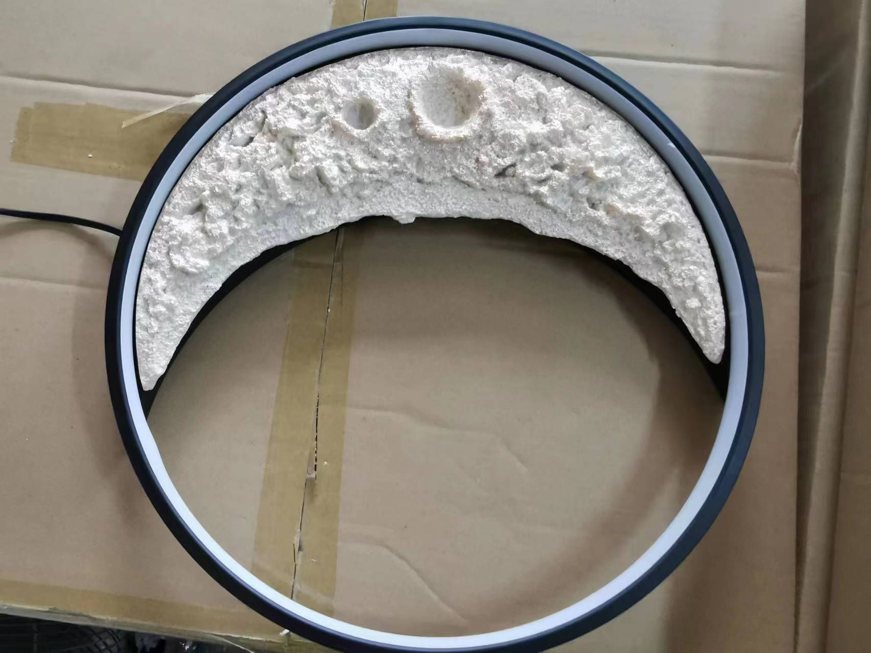 3D Moon Wall Lamp | Crescent LED Night Light | Aluminum & Resin Decorative Wall Light | Bedroom Living Room