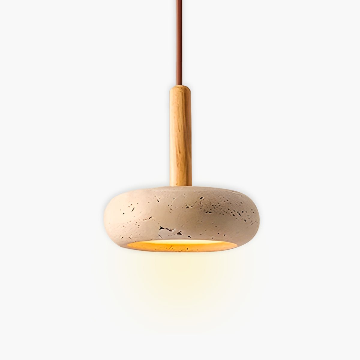 OSHO Stone Pendant Lamp Yellow Travertine Hanging Light | Natural Stone LED Pendant | Neutral & 3-Color Light | Indoor Ceiling Lighting