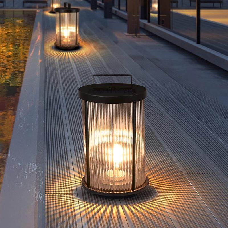 Crystal Glass Outdoor Lamp Retro Solar Garden Light | Waterproof LED | Stainless Steel | Lawn & Patio Lighting