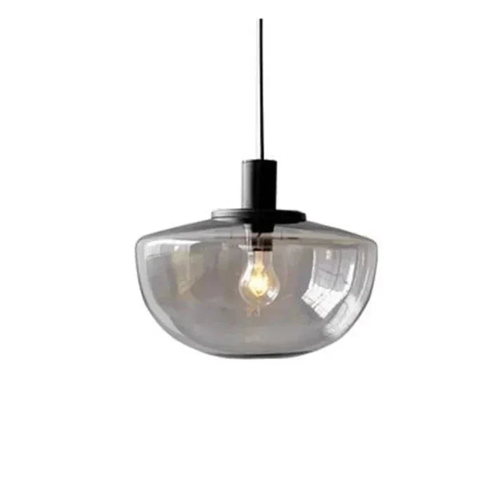 Modern Globe Glass Pendant Lamp Minimalist Design | E27 Ceiling Light Fixture | Metal Frame | Adjustable Hanging | 22–35cm