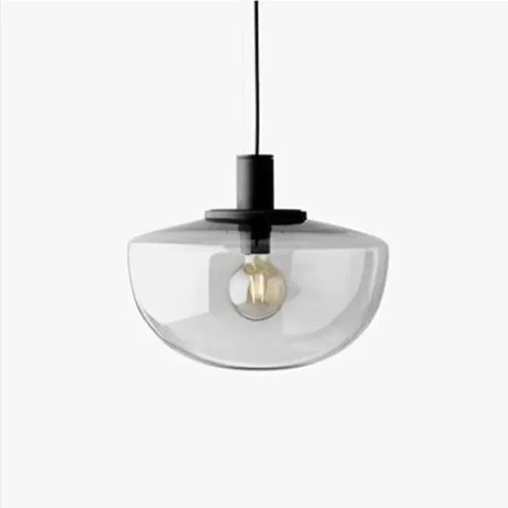 Modern Globe Glass Pendant Lamp Minimalist Design | E27 Ceiling Light Fixture | Metal Frame | Adjustable Hanging | 22–35cm