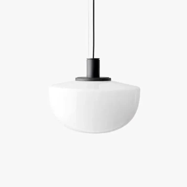 Modern Globe Glass Pendant Lamp Minimalist Design | E27 Ceiling Light Fixture | Metal Frame | Adjustable Hanging | 22–35cm
