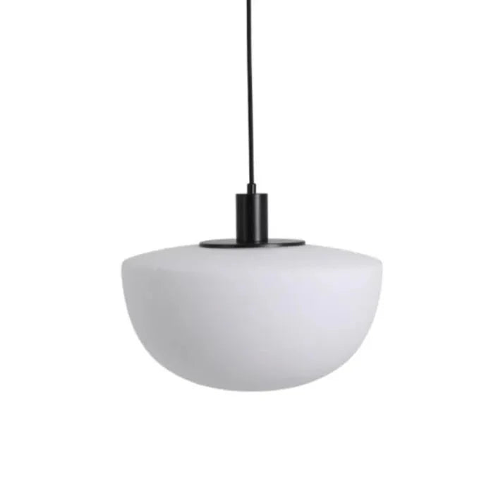 Modern Globe Glass Pendant Lamp Minimalist Design | E27 Ceiling Light Fixture | Metal Frame | Adjustable Hanging | 22–35cm