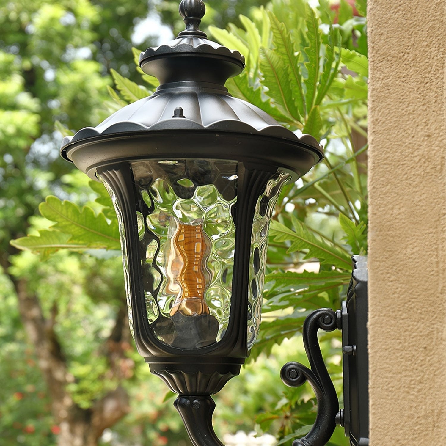 Verenia Retro Outdoor Wall Lamp IP65 | Waterproof Matte Glass Facade Light | E27 LED Black
