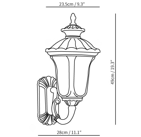 Verenia Retro Outdoor Wall Lamp IP65 | Waterproof Matte Glass Facade Light | E27 LED Black