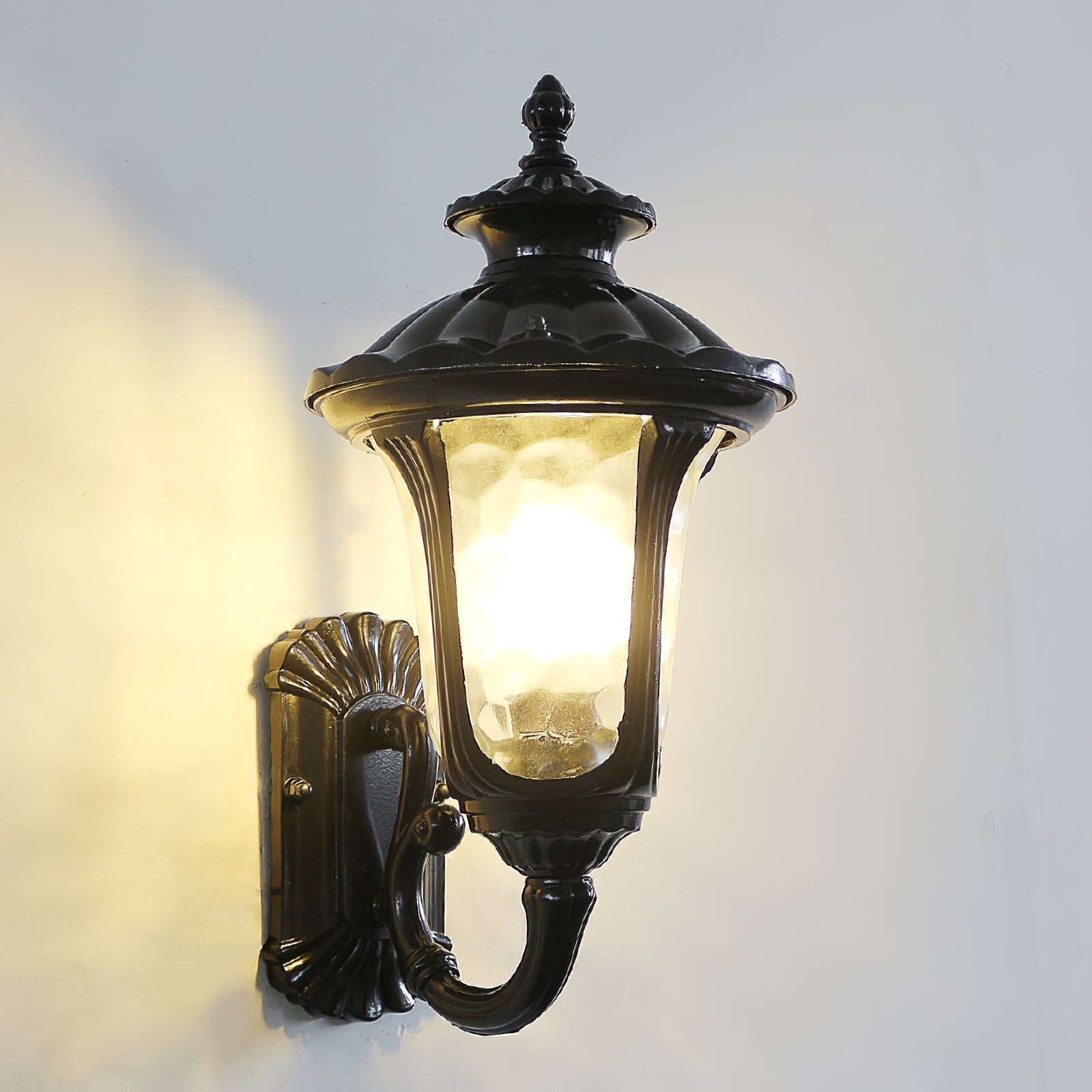 Verenia Retro Outdoor Wall Lamp IP65 | Waterproof Matte Glass Facade Light | E27 LED Black
